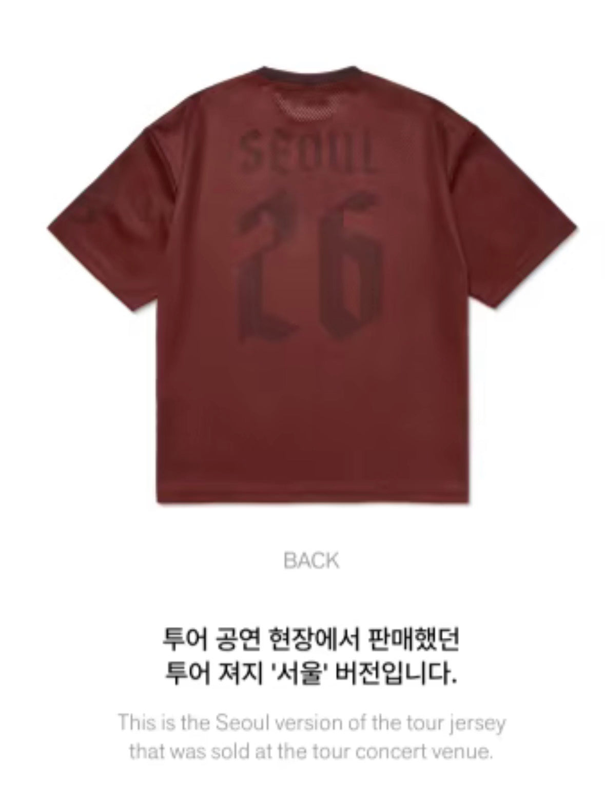 OFFICIAL BTS tour jersey (Seoul)
