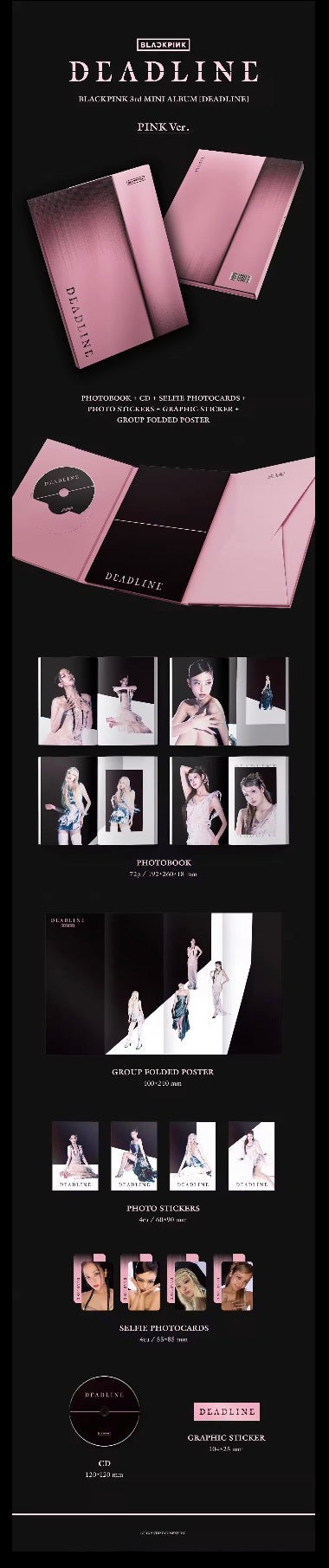 OFFICIAL BLACK PINK [DEADLINE] 3rd mini ALBUM KPOP