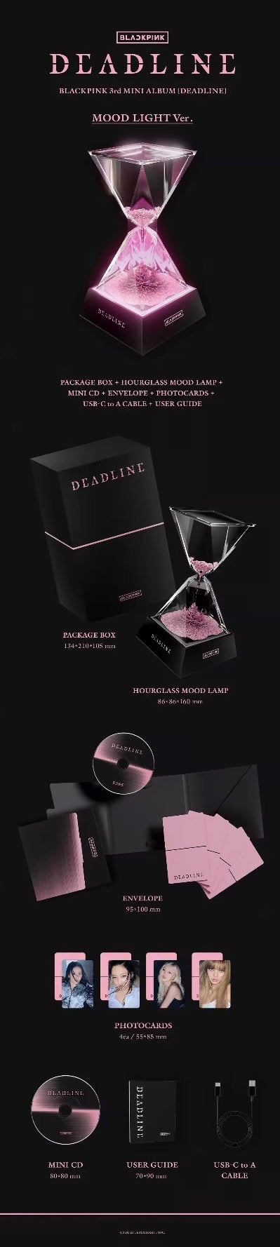 OFFICIAL BLACK PINK (3rd mini album)”Deadline” mood light ver
