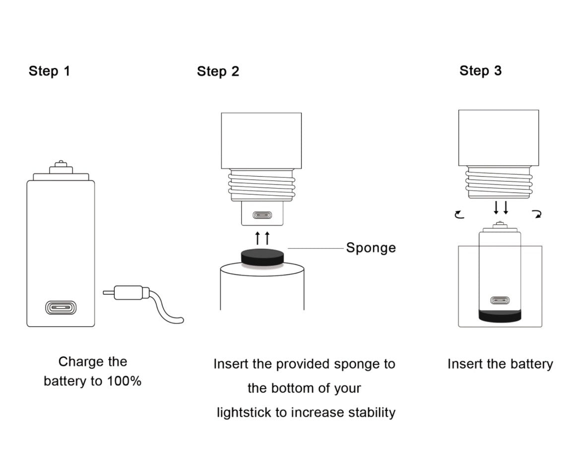 RECHARGEABLE lightstick battery LONG LASTING