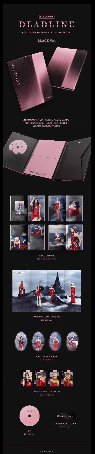 OFFICIAL BLACK PINK [DEADLINE] 3rd mini ALBUM KPOP